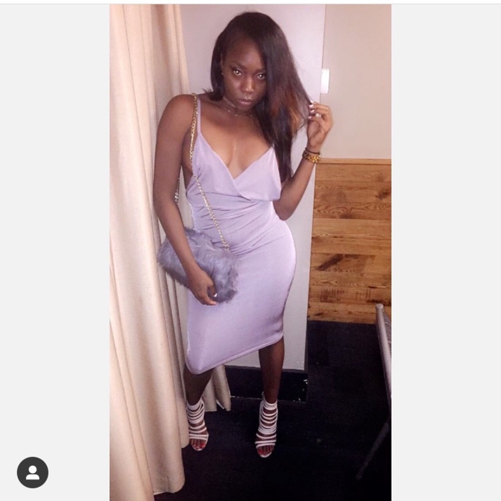 Boohoo Lavender Slinky Dress